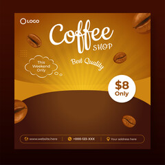 Coffee shop social media promotion template - 428095984