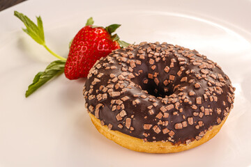 Glaze cundy donut with chocolate