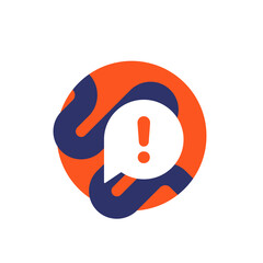 constipation icon with a gut and warning sign