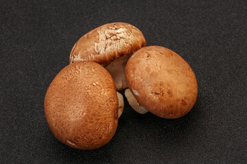 Raw Brown Champignons over background