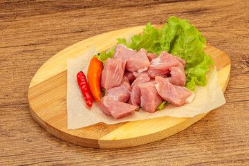 Raw pork meat for cooking