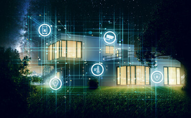 Smart Home Technologie Konzept - obrazy, fototapety, plakaty