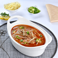 Nihari or Nehari, A Traditional & Special Food, prepared with cow or buffalo meat, spices and cook on low heat