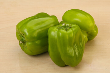 Green sweet bell pepper heap