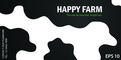Milk cow in farm concept background, banner area space for text. Designed texture and modern colorful wallpaper.