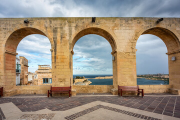 Beautiful architecture of the Valletta city, capital of Malta