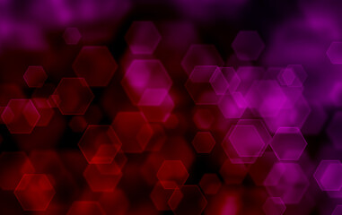 Abstract romantic colorful bokeh hexagons for background