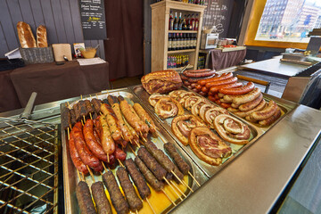 Street views of  street bazaar of Budapest, Hungary