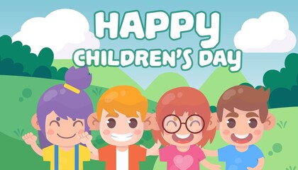 Hand drawn world children's day illustration