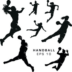Silhouettes ombres handball player