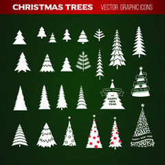 Christmas set - labels, emblems and other decorative elements. Design of invitation or greeting card. Isolated vector illustration.