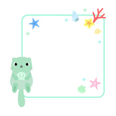 ラッコのアイコン　フレーム＋海の装飾付