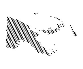 Abstract map of Papua New Guinea dots planet, lines, global world map halftone concept. Vector illustration eps 10.