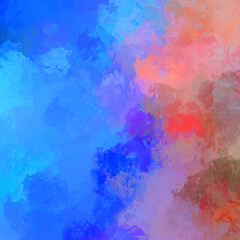 Painted composition with vibrant brush strokes. Textured colorful painting. Paint brushed wallpaper.