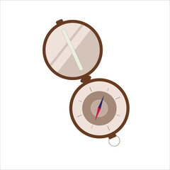 Vector image of the compass, to show the direction, path, travel, navigation. Flat illustration in the style of minimalism. Compass sign for the logo.
