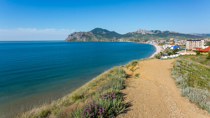 Crimean Coast. A path along the seashore. 