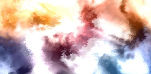 Abstract colorful watercolor on white background. Digital art painting.