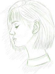 Profile Portrait - Abstract sketch portrait 