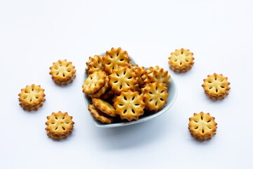 Pineapple Biscuits isolated on white background.