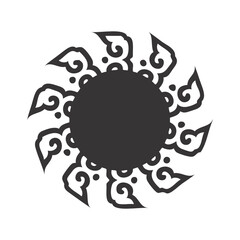 Obraz premium black element for creating a logo pattern, tribal tattoo circle pattern polynesian style, isolated vector frame