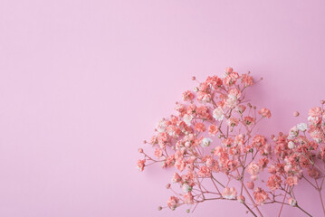 Delicate pink creative floral background.