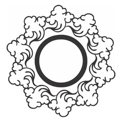 black element for creating a logo pattern, tribal tattoo circle pattern polynesian style, isolated vector frame