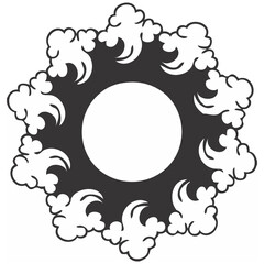 black element for creating a logo pattern, tribal tattoo circle pattern polynesian style, isolated vector frame