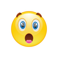 Vector emoji. Scared face. Cute emoticon isolated on white background.