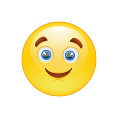 Fototapeta premium smiley face icon, smile vector emoji. Cute emoticon isolated on white background.