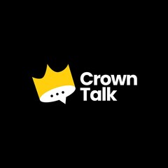 king crown talk chat bubble logo vector icon illustration