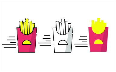 Set of Food Delivery Related Vector Icons. Contains Icons like Courier, Food Box, Contactless Delivery, fast food and more.	
