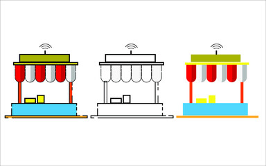 Set of Food Delivery Related Vector Icons. Contains Icons like Courier, Food Box, Contactless Delivery, fast food and more.	
