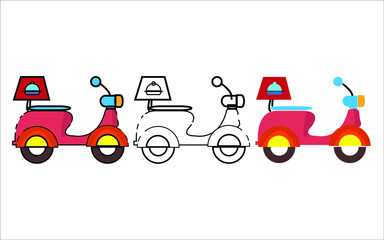 Set of Food Delivery Related Vector Icons. Contains Icons like Courier, Food Box, Contactless Delivery, fast food and more.	
