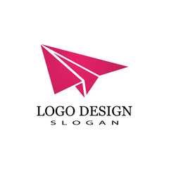 Paper plane logo vector illustration template