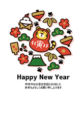 寅の達磨の年賀状