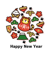 寅の達磨の年賀状