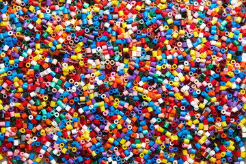 Colorful background made of plastic beads