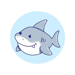 Cute shark illustration vector