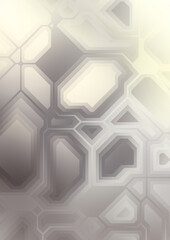 Layers of colorful and vibrant geometrical shapes. Digital illustration of a tech layout. Futuristic design template.