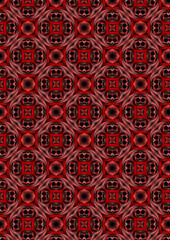 Red flower pattern on black background