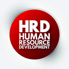 HRD - Human Resource Development acronym, business concept background