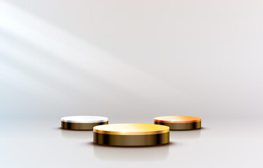 White winners podium for business concepts, Podium set object. Vector