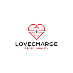 love charge logo vector icon illustration modern style for your business