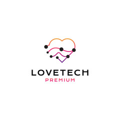 love tech logo vector icon illustration modern style for your business