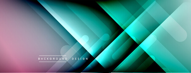 Fototapeta premium Dynamic lines abstract background. 3D shadow effects and fluid gradients. Modern overlapping forms