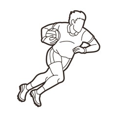 Gaelic Football Male Player Action Cartoon Sport Graphic Vector