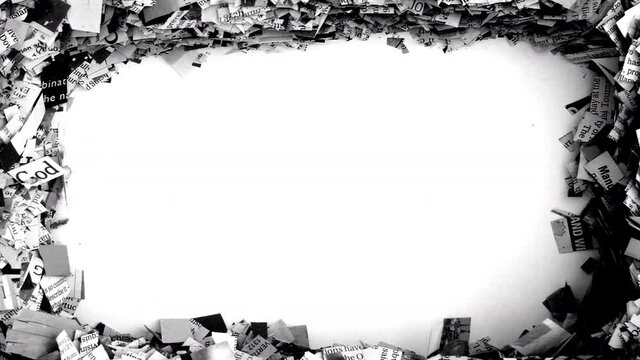old newspaper confetti transition	