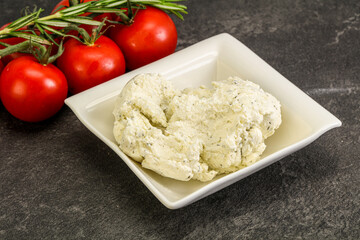 Soft cream cheese with herbs