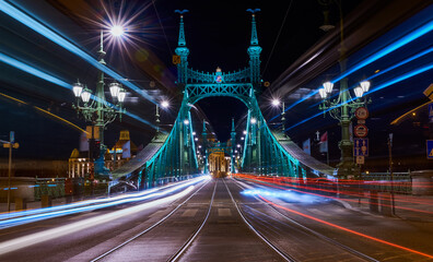 Fototapeta na wymiar Liberty bridge at night