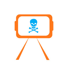 Gefährliche Medien - Symbolfoto mit Fernseher und Totenkopf